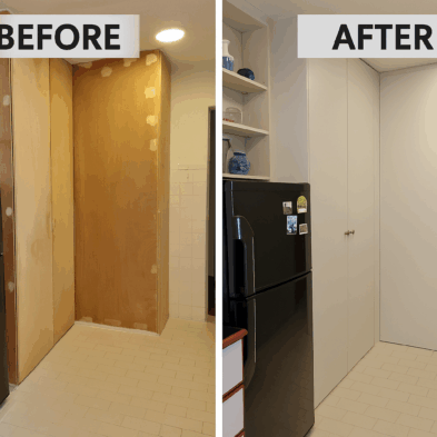 carpentry work before after - done by fixinguru singapore