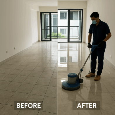 marble polishing service singapore before after image