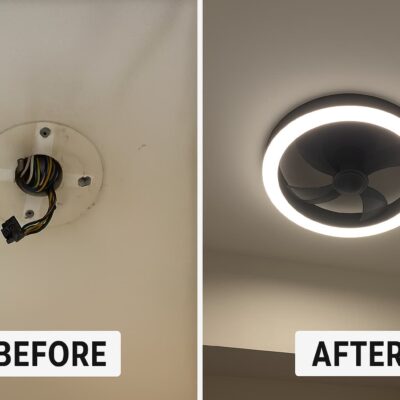 before after ceiling light installation yishun, singapore
